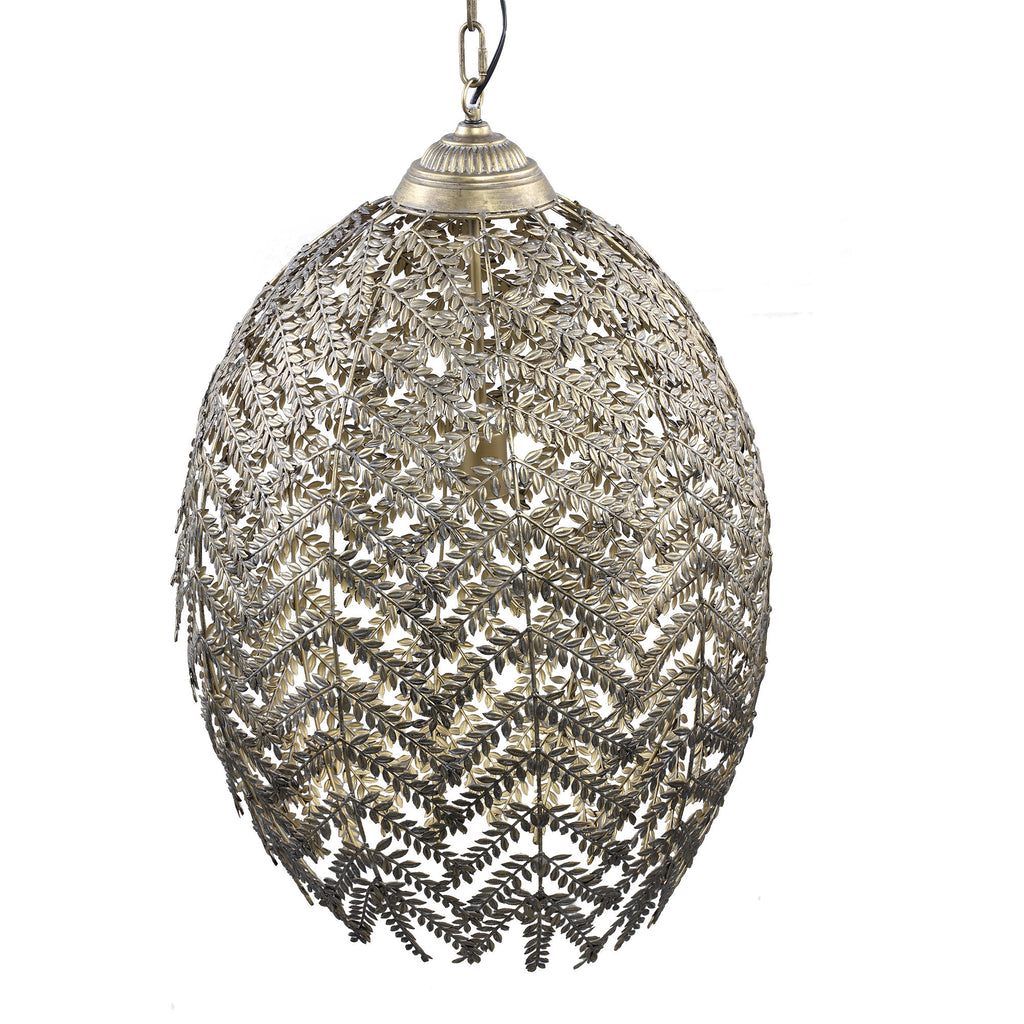 Katie Gold metal hanging lamp with leaves L