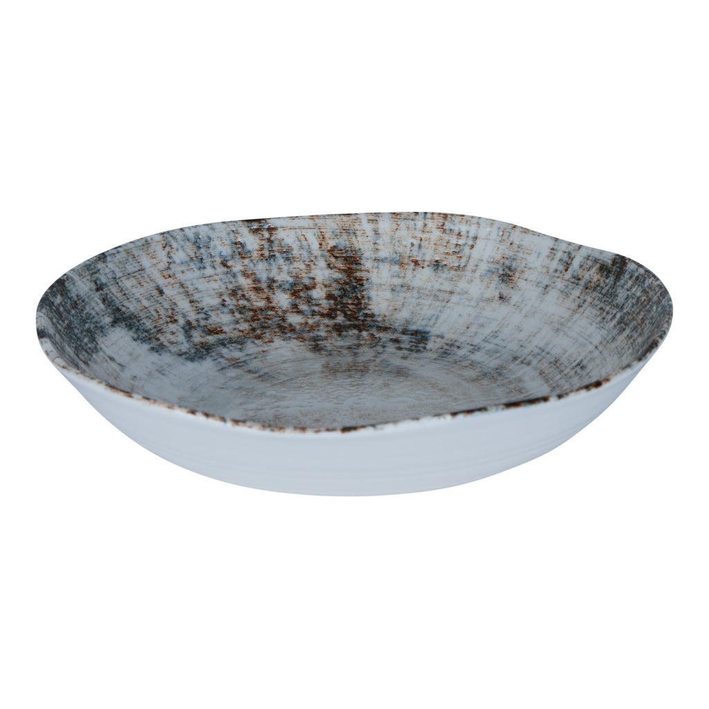 Kaylaa Mix porcelain deep plate brown round