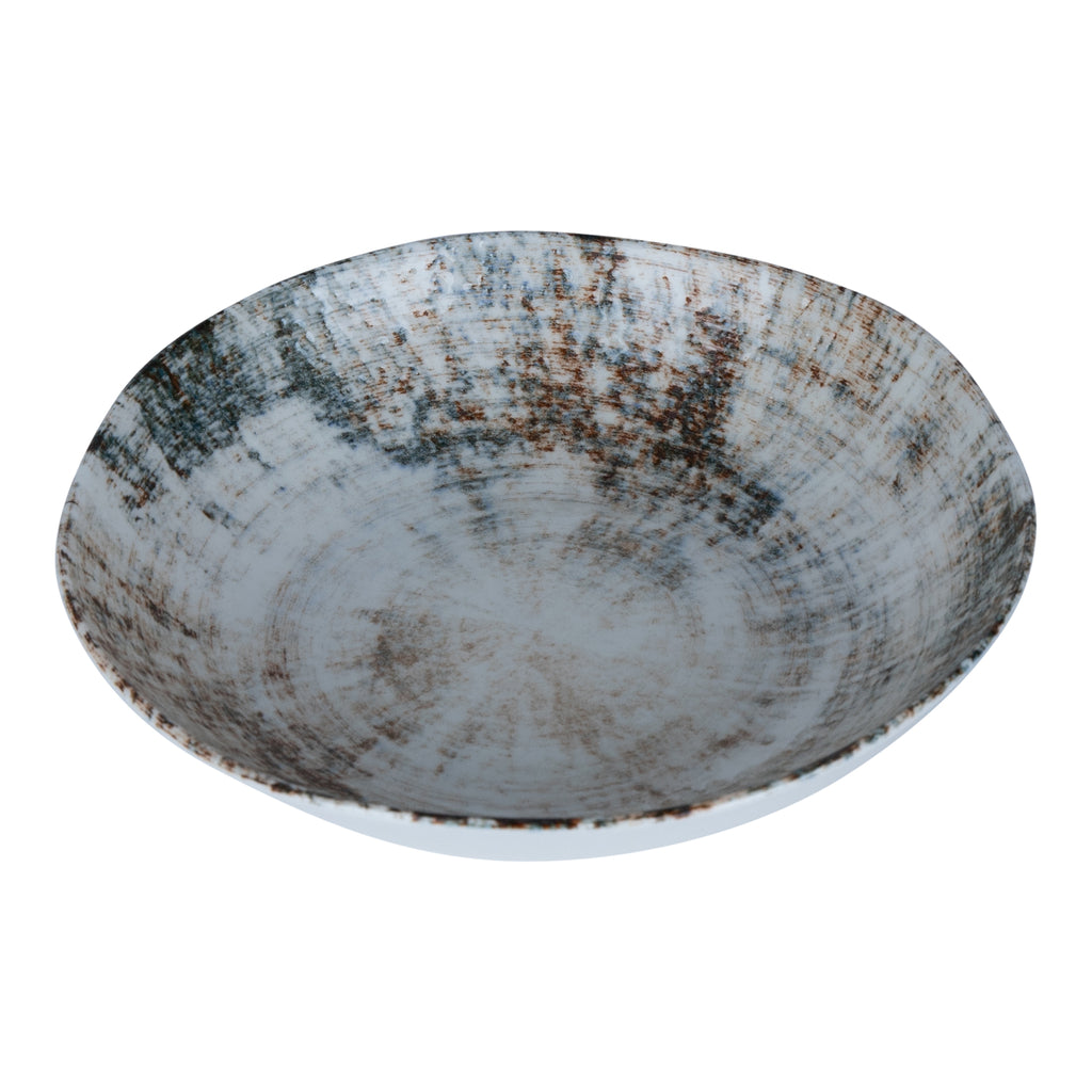 Kaylaa Mix porcelain deep plate brown round