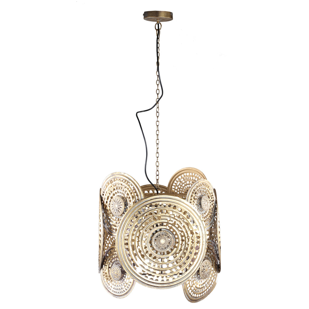 Kieran Gold iron hanging lamp with round plates