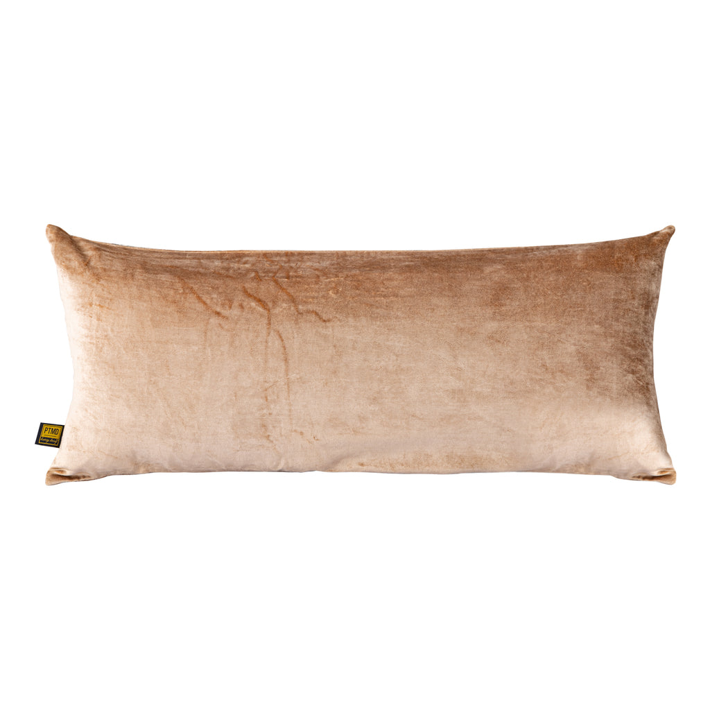 Kyleen Gold velvet rect cushion crackle print