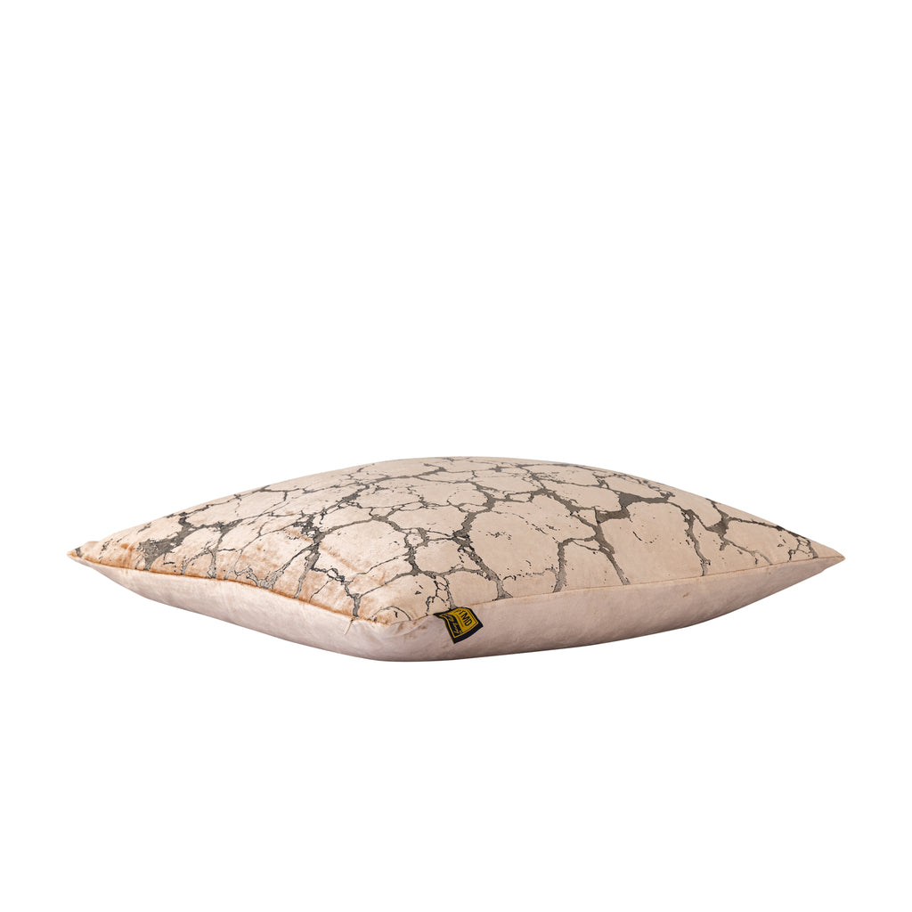 Kyleen Gold velvet square cushion crackle print