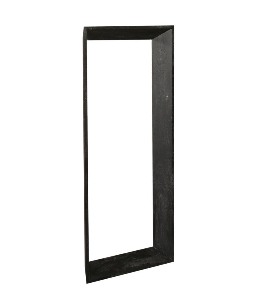 Kyro Black acacia wood rectangle mirror small