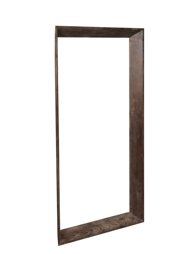 Kyro Brown acacia wood rectangle mirror large