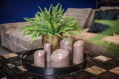 LED Light Candle rustic brown moveable flame M