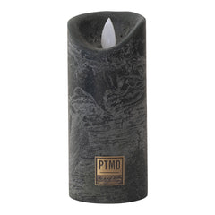 LED Light Candle rustic dark green moveable flame