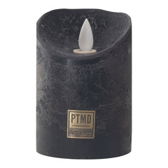 LED Light Candle rustic dark green moveable flame