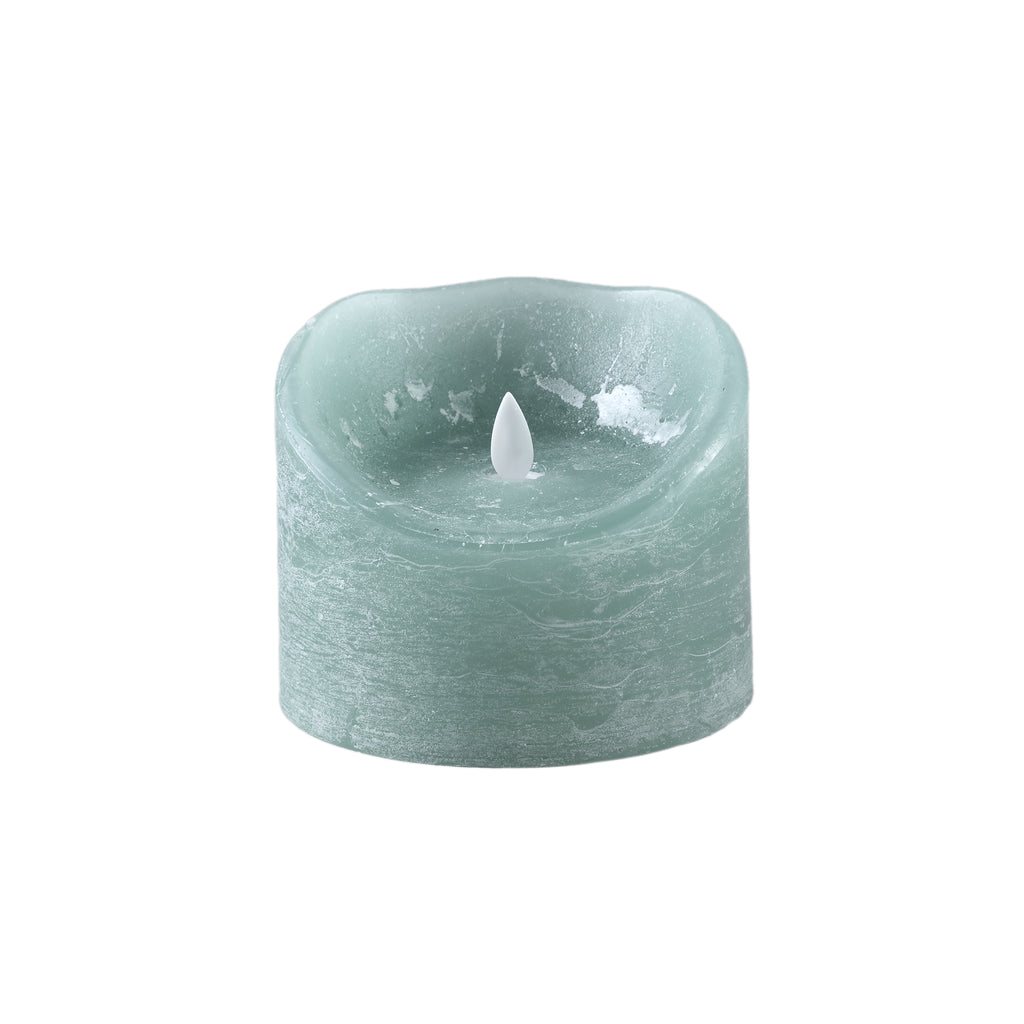 LED Light Candle teal moveable flame XL