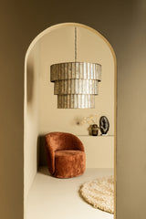 Levan Brass stone veneer hanging lamp 3 layers