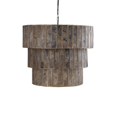 Levan Brass stone veneer hanging lamp 3 layers