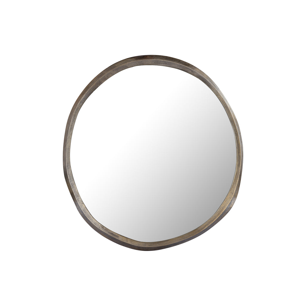 Limera Brass alu round mirror irregular border S