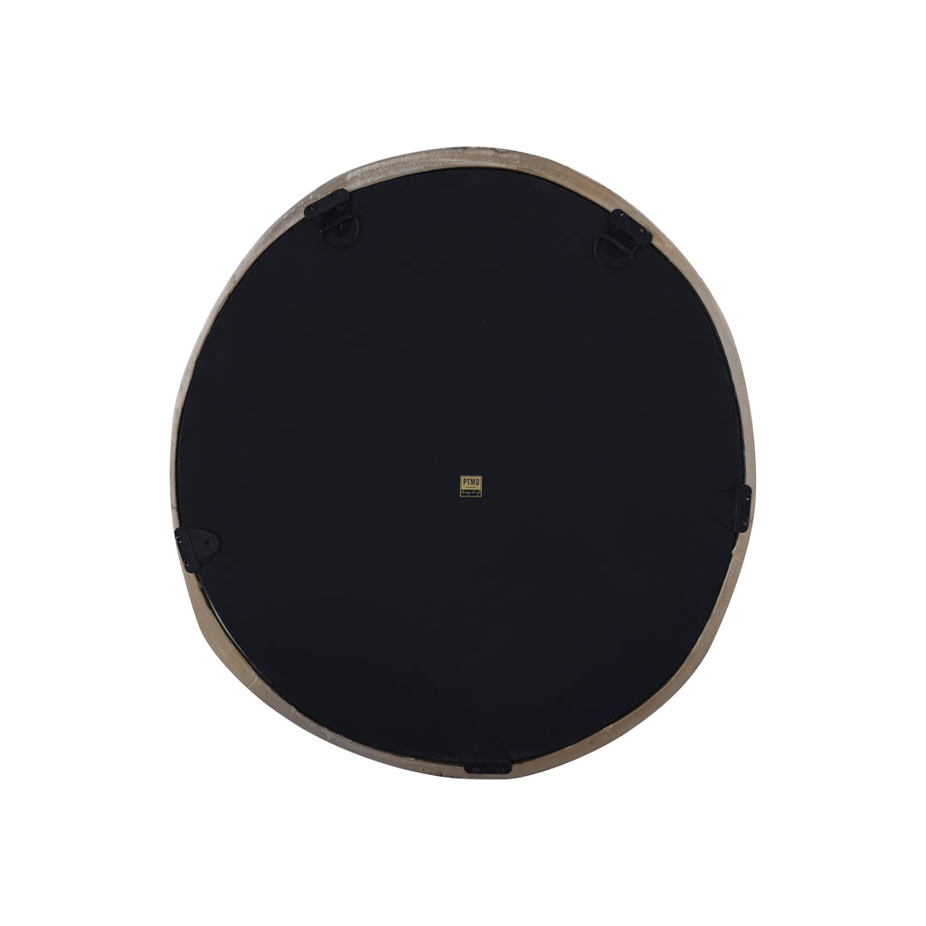 Limera Brass alu round mirror irregular border S