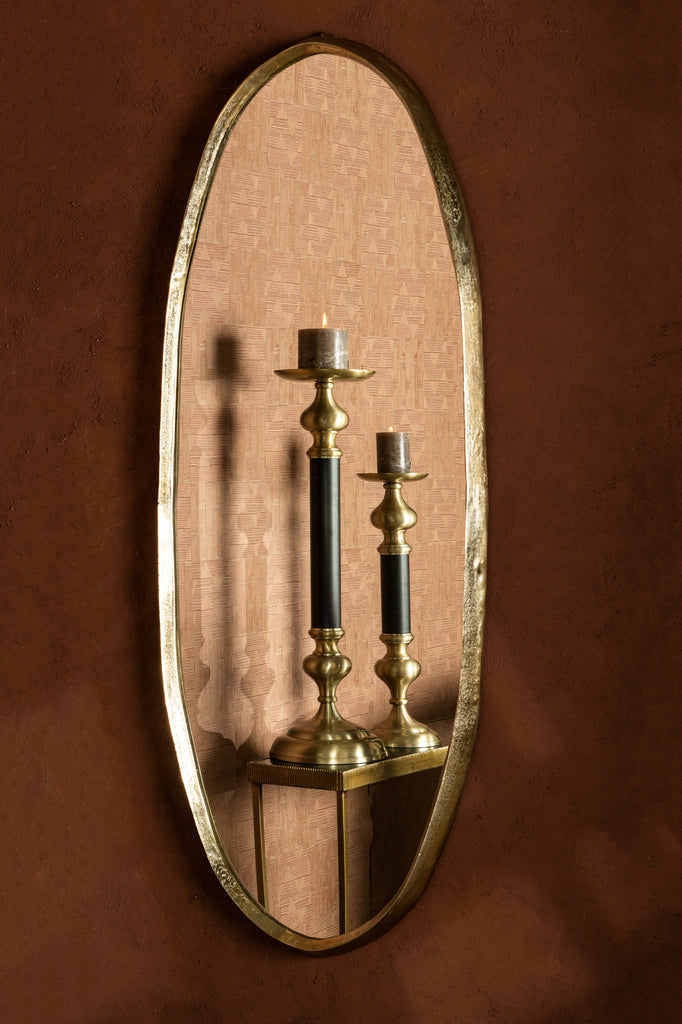 Limera Brass alu oval mirror irregular border