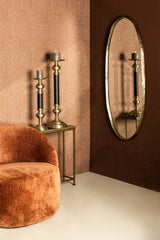 Limera Brass alu oval mirror irregular border