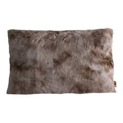 Linde Beige faux fur cushion rectangle