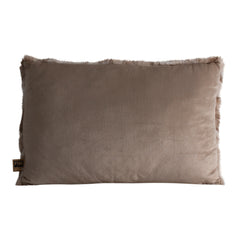 Linde Beige faux fur cushion rectangle