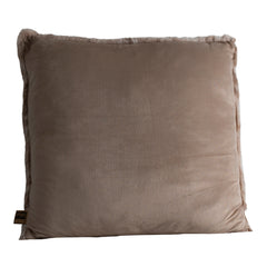 Linde Beige faux fur cushion square L