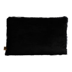 Linde Black faux fur cushion rectangle