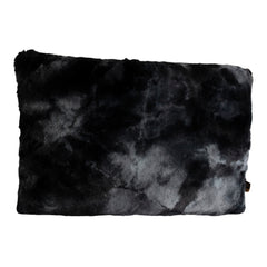 Linde Black faux fur cushion rectangle