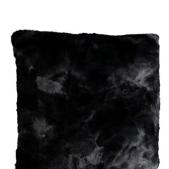 Linde Black faux fur cushion square L