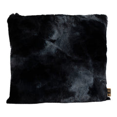 Linde Black faux fur cushion square S