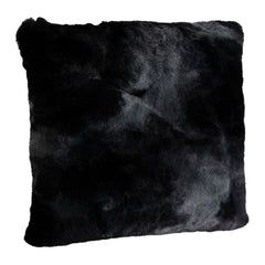 Linde Black faux fur cushion square S