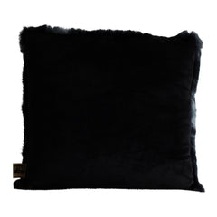 Linde Black faux fur cushion square S