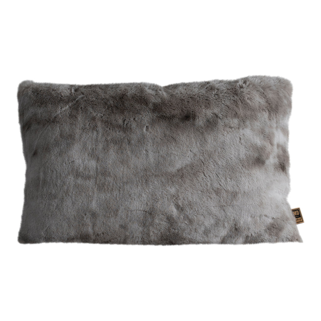 Linde Grey faux fur cushion rectangle