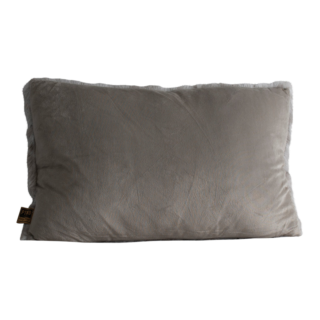 Linde Grey faux fur cushion rectangle