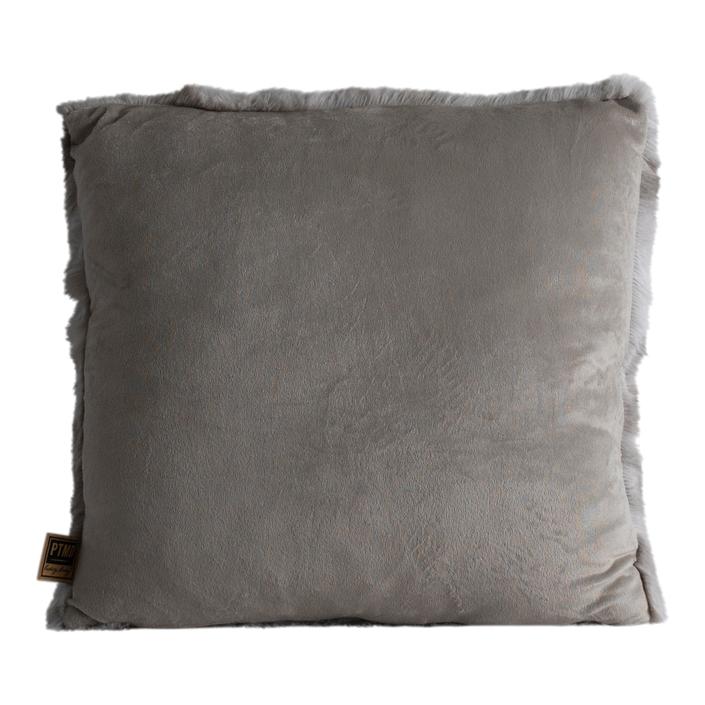 Linde Grey faux fur cushion square S