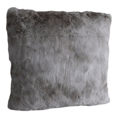 Linde Grey faux fur cushion square S