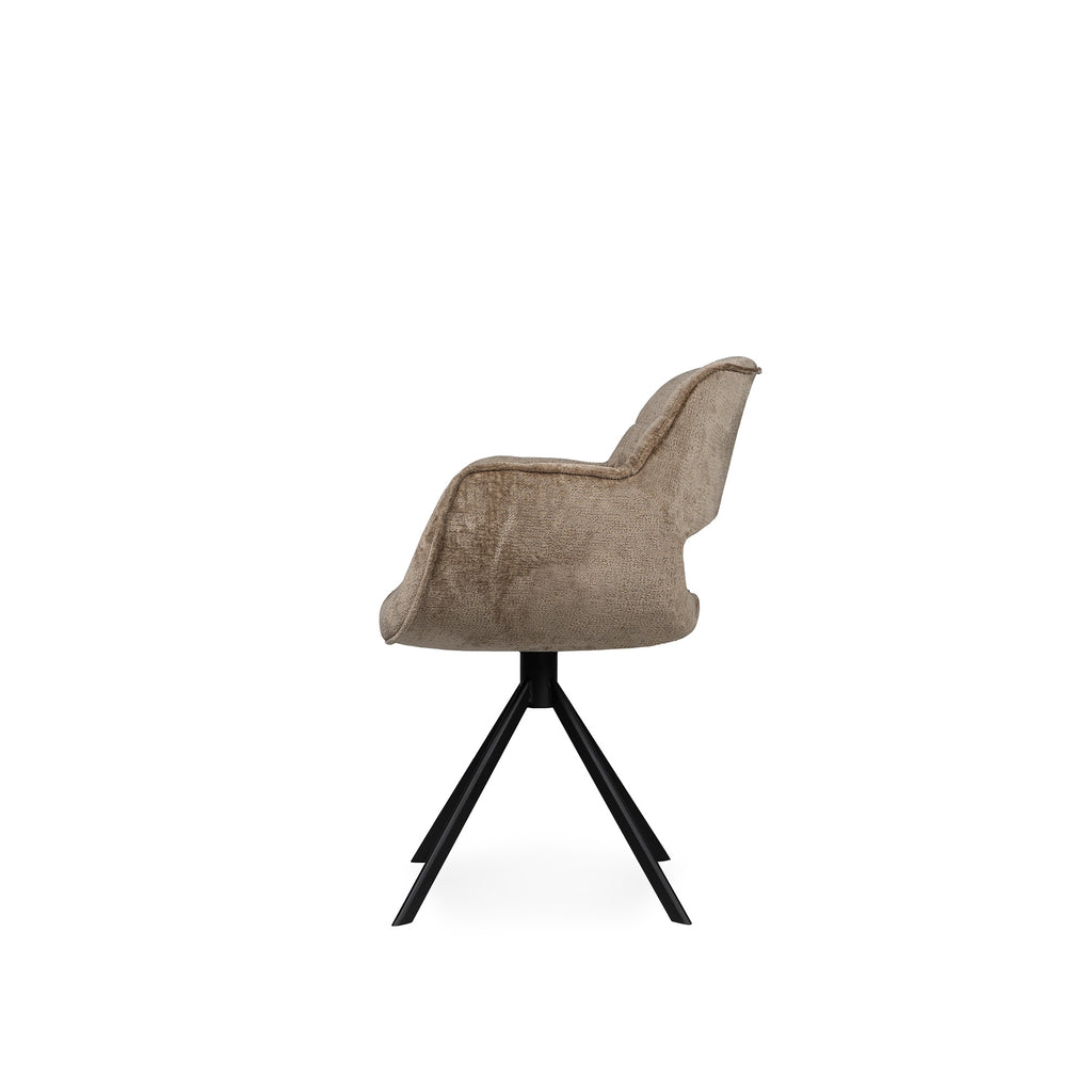 Link Dining chair beige fabric with metal legs