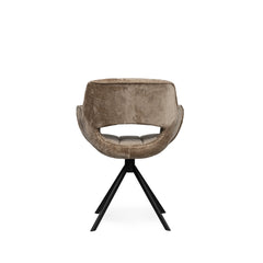 Link Dining chair beige fabric with metal legs