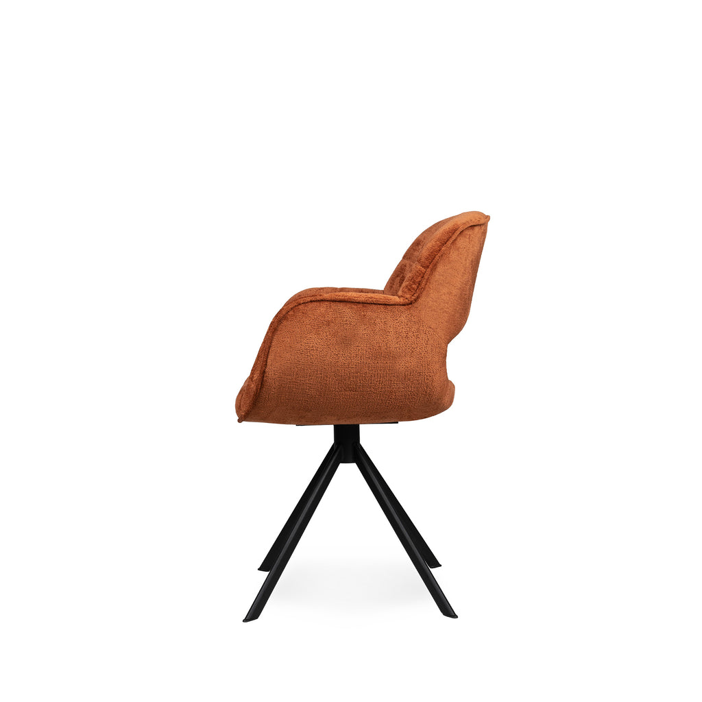 Link Dining chair berge 3032 rust fabric metal leg