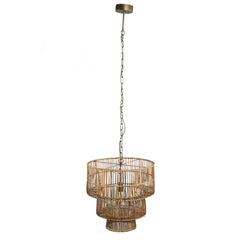 Linth Natural reed hanging lamp three levels round