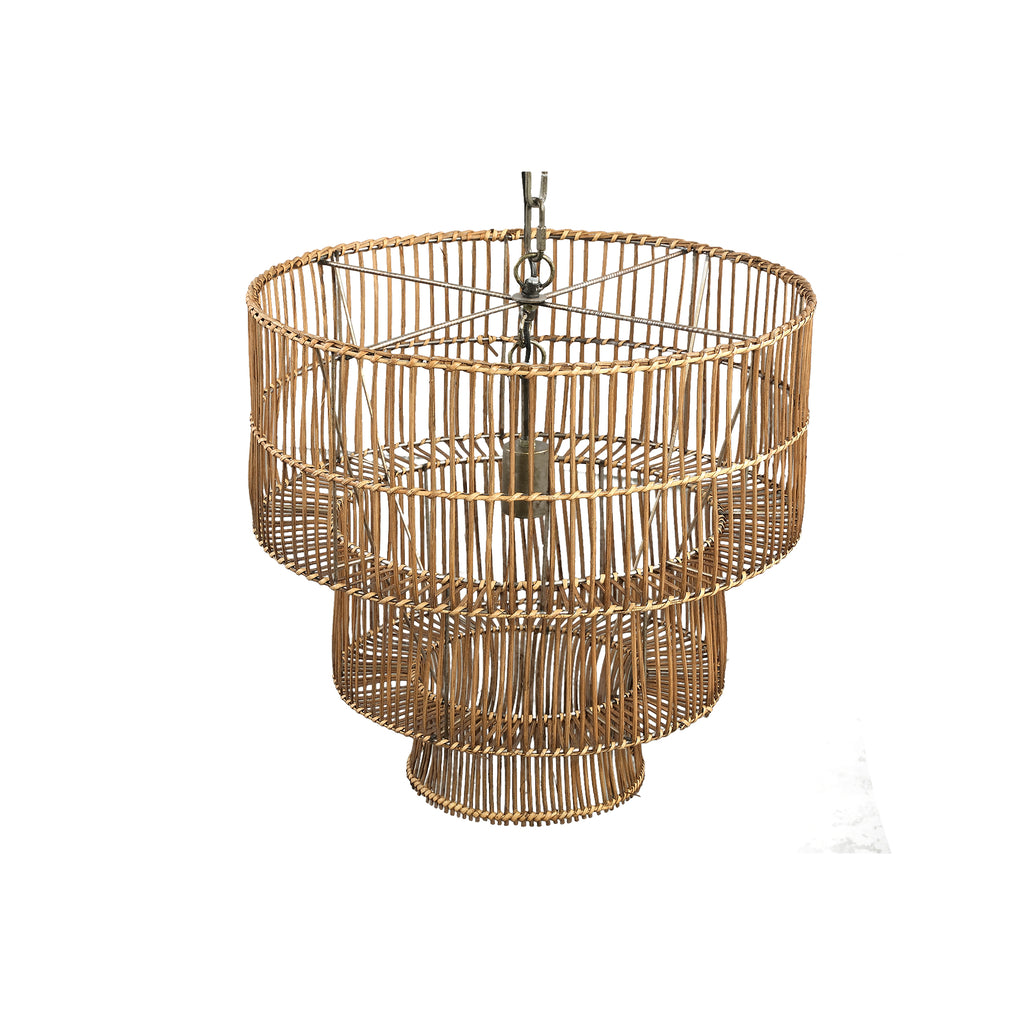 Linth Natural reed hanging lamp three levels round