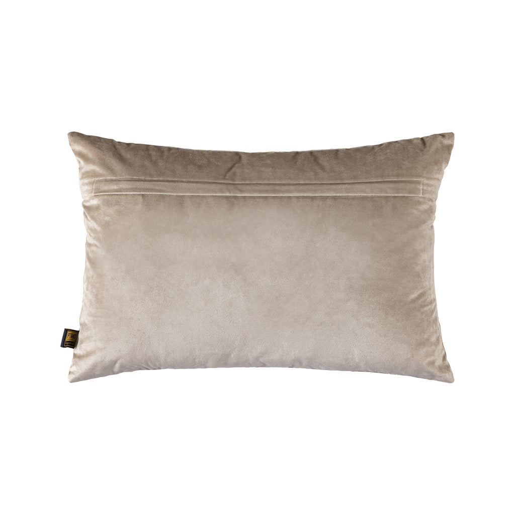 Lizze Beige velvet cushion embroidery pattern rect