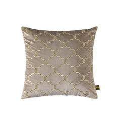 Lizze Beige velvet cushion embroidery pattern squa
