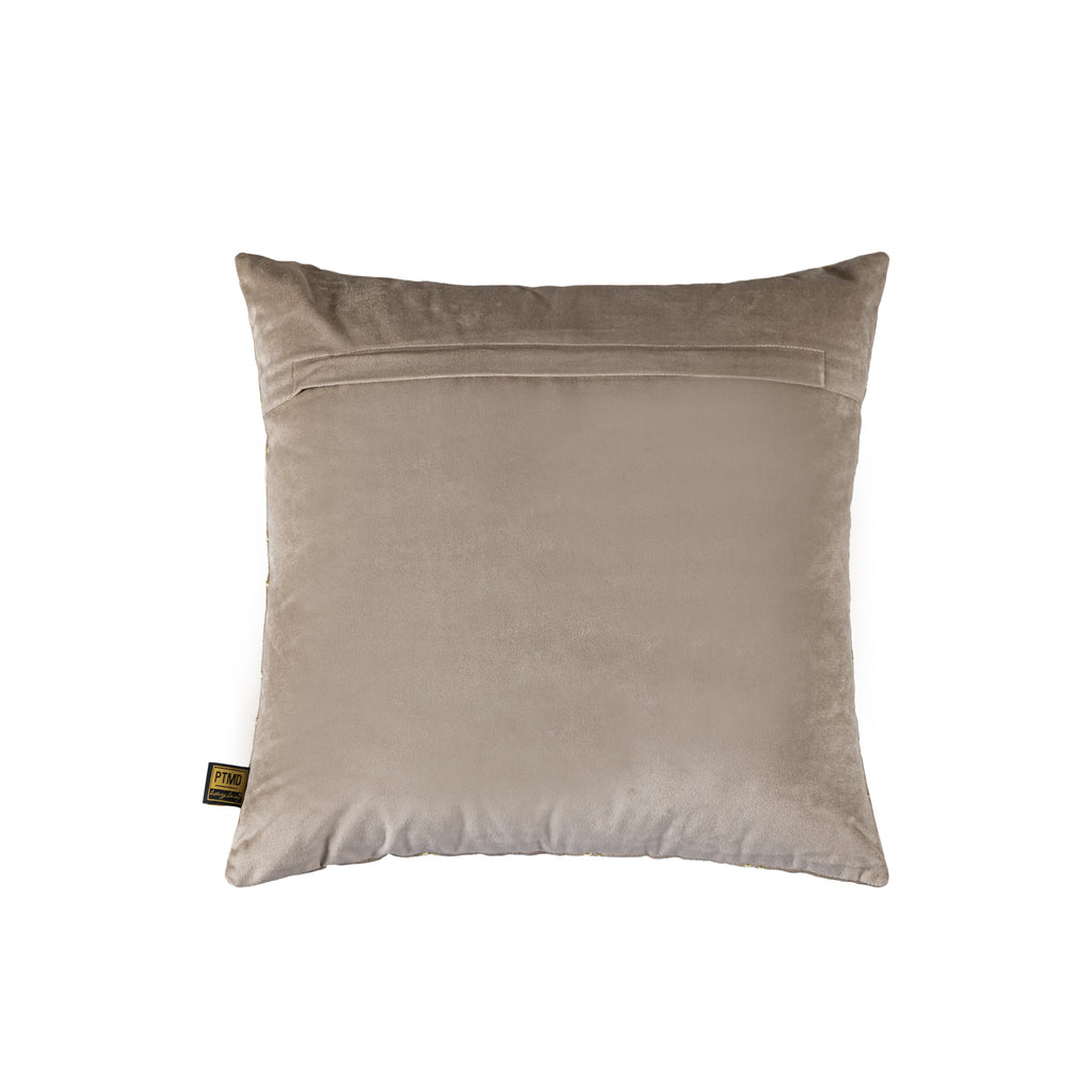 Lizze Beige velvet cushion embroidery pattern squa