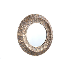 Lorrix Gold iron mirror with lines pattern round