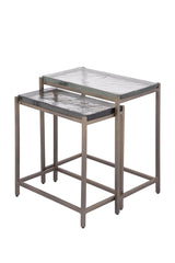 Lucinde Brass iron sidetable smoky glass rect SV2