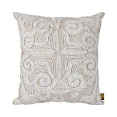 Lukah Cream cotton cushion embroidery square