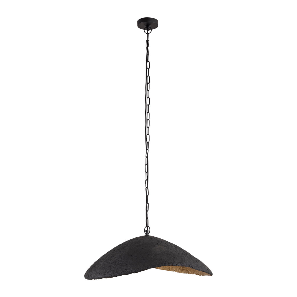 Majid Black paper machee wave lamp gold inside