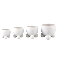 Malinda Cream ceramic pot round shaped round legM