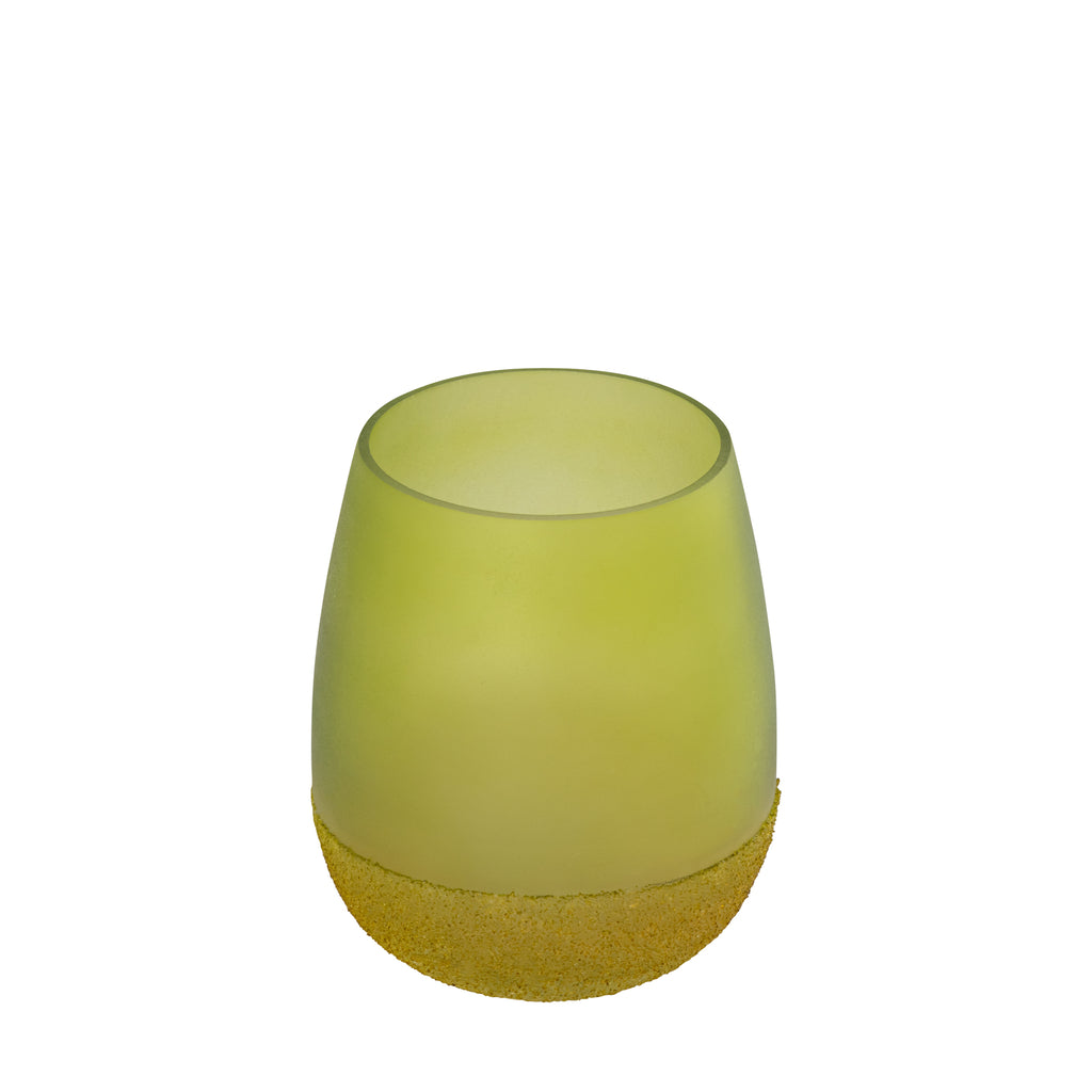 Marcy Green glass tealight round rough bottom