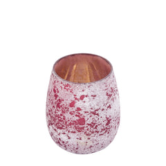 Marcy Pink glass tealight round shaped rough