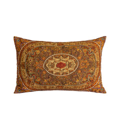 Marwan Brown cotton cushion baroque rectangle