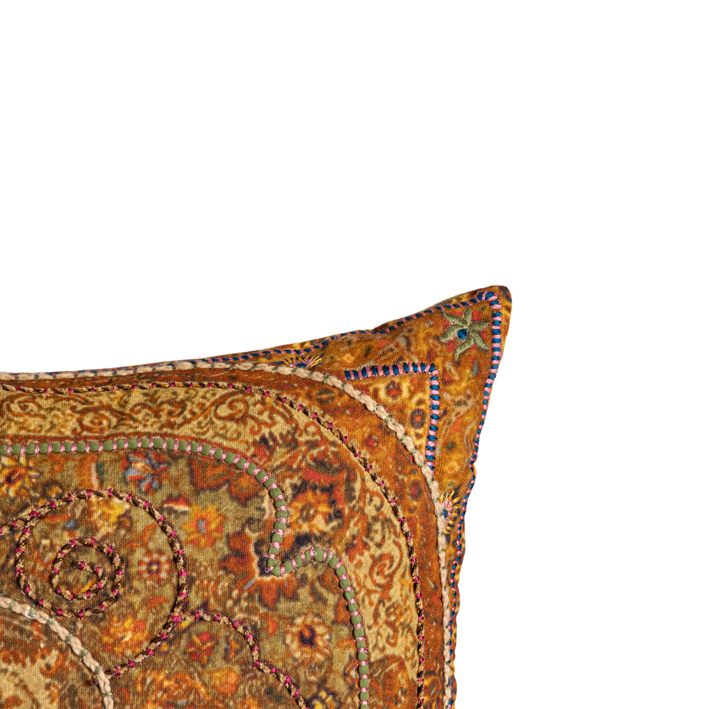 Marwan Brown cotton cushion baroque rectangle