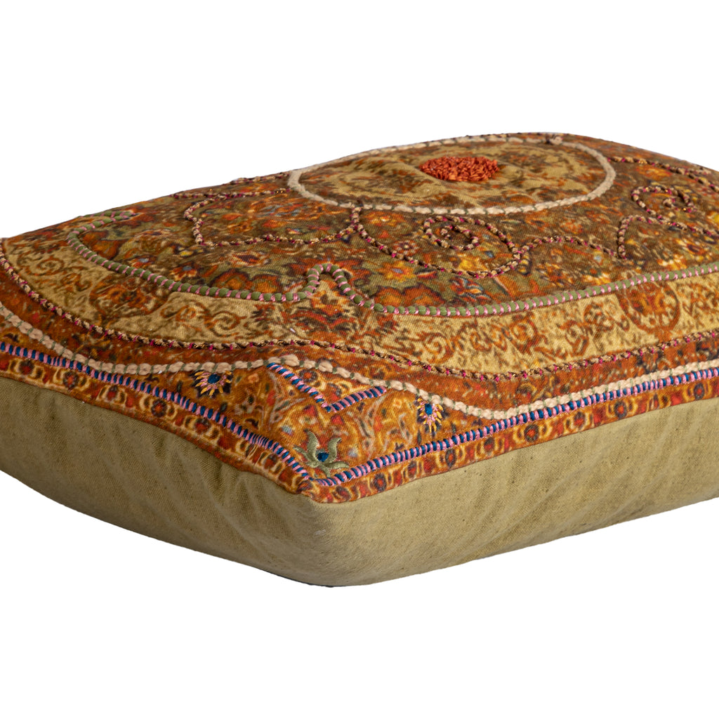 Marwan Brown cotton cushion baroque rectangle