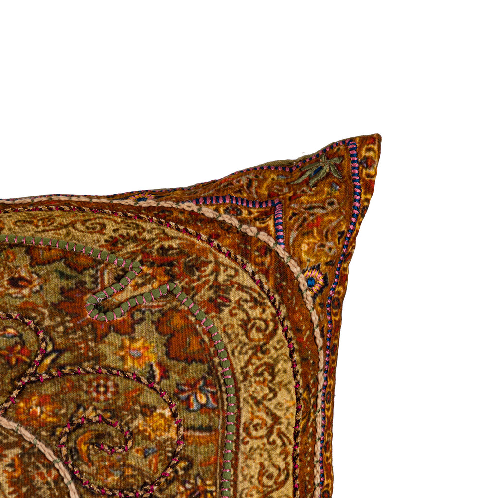 Marwan Brown cotton cushion baroque style square L